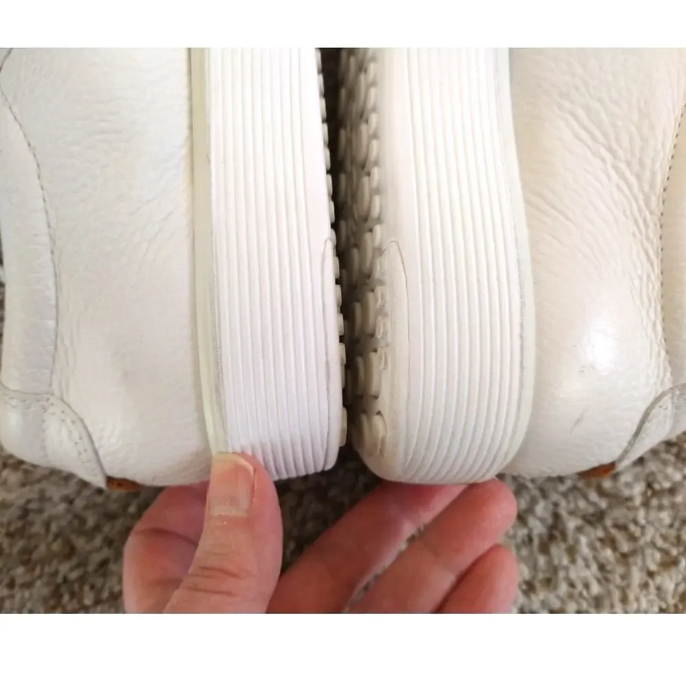 Ecco White Leather Low-Top Sneakers